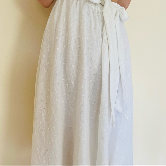 NWT Flint & Moss White Cotton Eyelet Midi Skirt - Picture 4 of 8